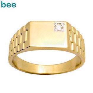 Bee Jewelry Herren Diamantring - "Rolex Look" 9 kt Gold Fingerring glänzend, Modell 24637